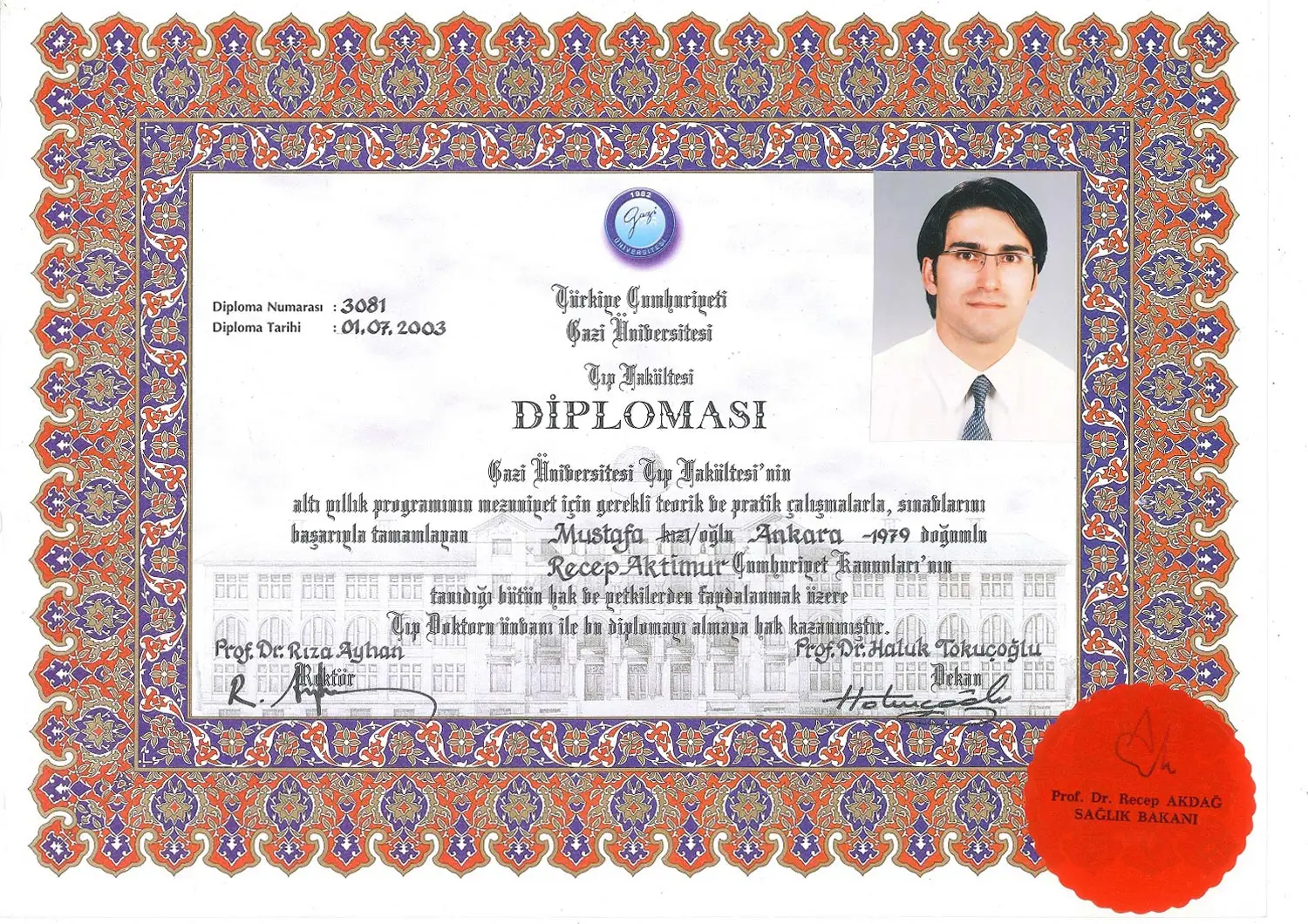 recep aktimur diploma